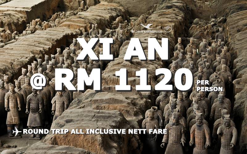 ✈✈✈ FLY XI AN RETURN ALL INCLUSIVE RM 1120 NETT BY【XIAMEN AIR】