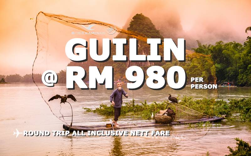 ✈✈✈ FLY GUILIN RETURN ALL INCLUSIVE RM 980 NETT BY【XIAMEN AIR】 