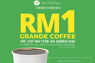GOING CASHLESS? WECHAT PAY MY IS AVAILABLE AT STARBUCKS WITH EXCLUSIVE OFFERS!