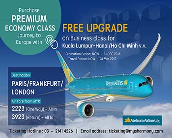 【VIETNAM AIRLINES】FREE UPGRADE TO BUSINESS CLASS